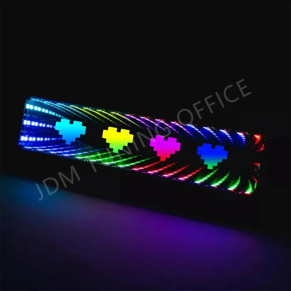 Hearts RGB Endless Rearview Mirror